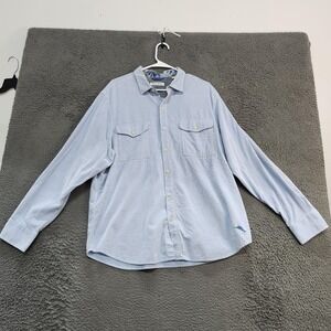 Tommy Bahama Shirt Mens XL Blue Corduroy Long Sleeve Button Front Marlin Casual